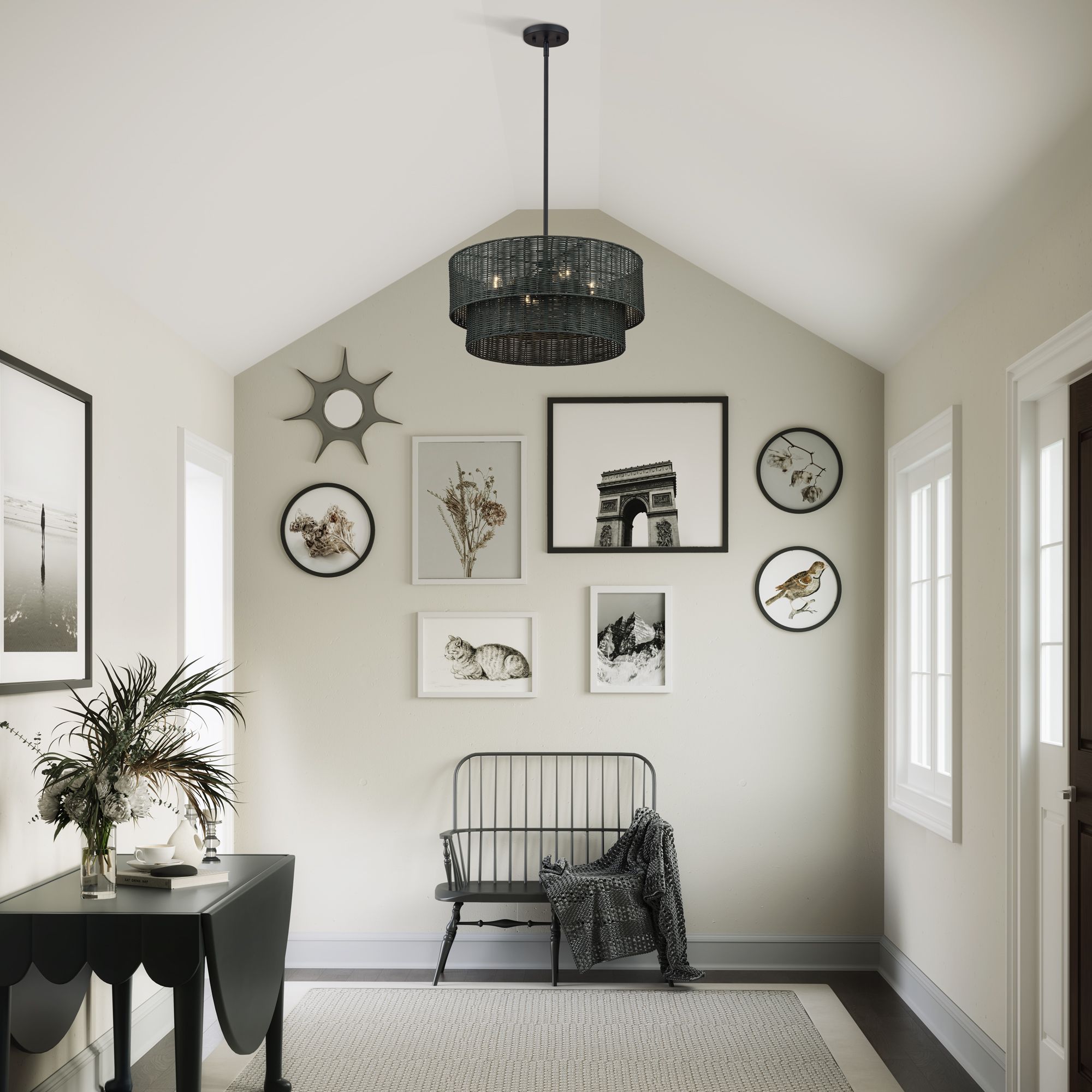 Weavington 4 Light Black Pendant Chandelier