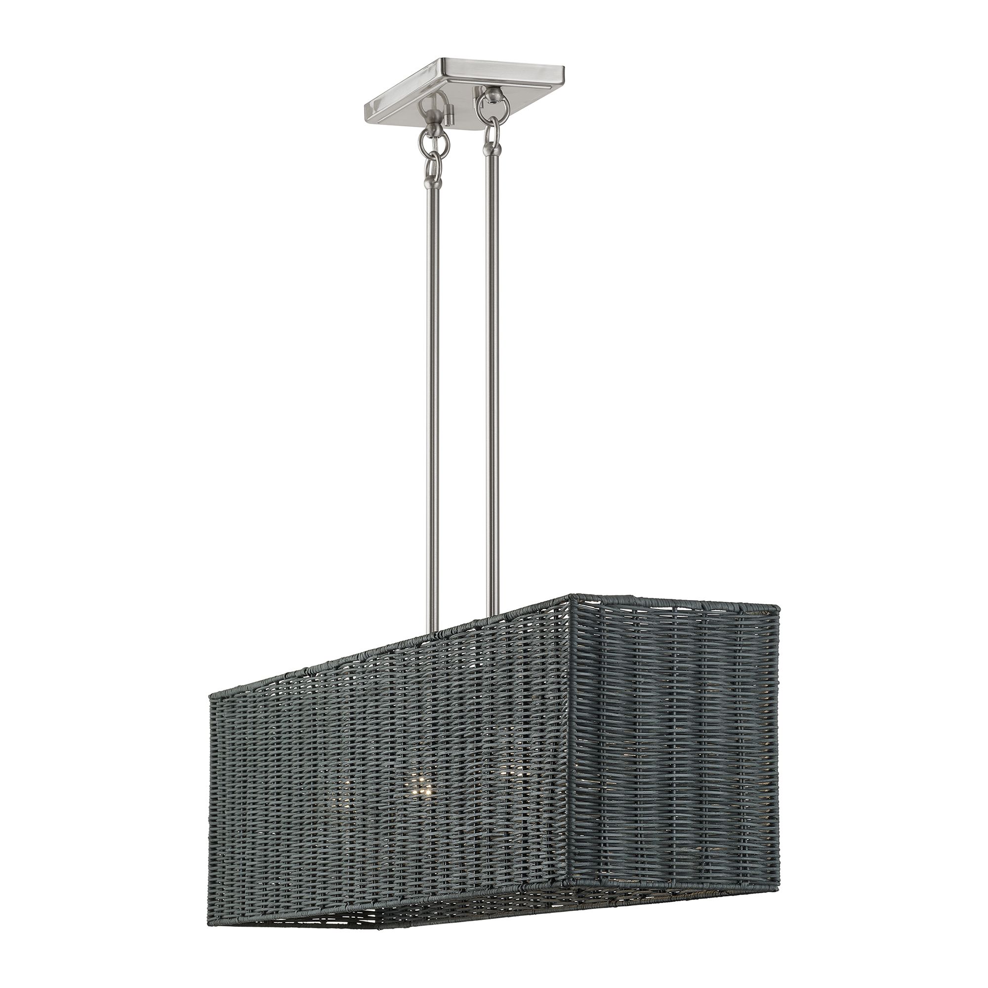 Image 6 Weavington 4 Light Brushed Nickel Large Linear Chandelier more views