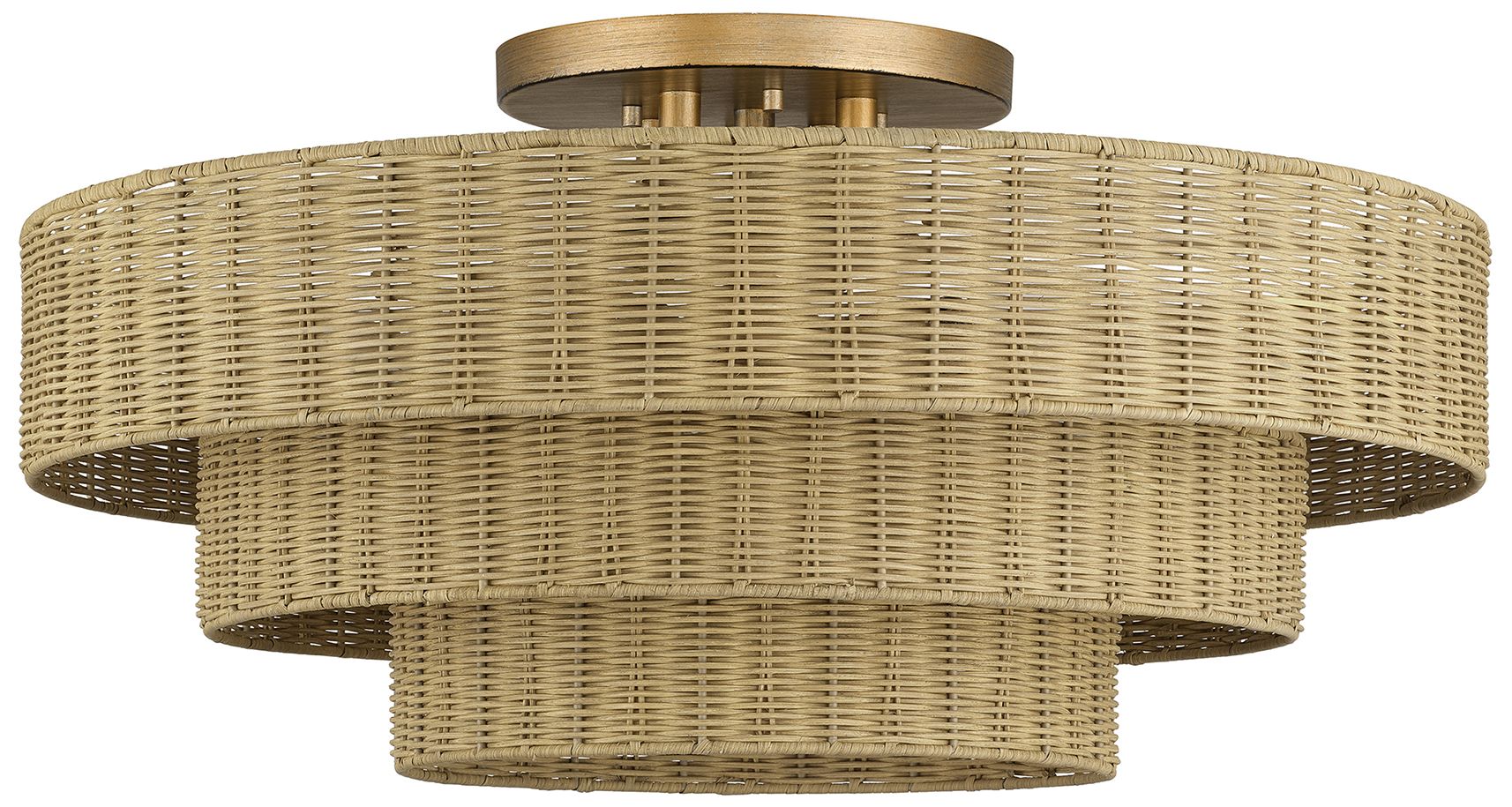 Image 3 Weavington 5 Light Antique Gold Leaf Extra Large Semi-Flush more views