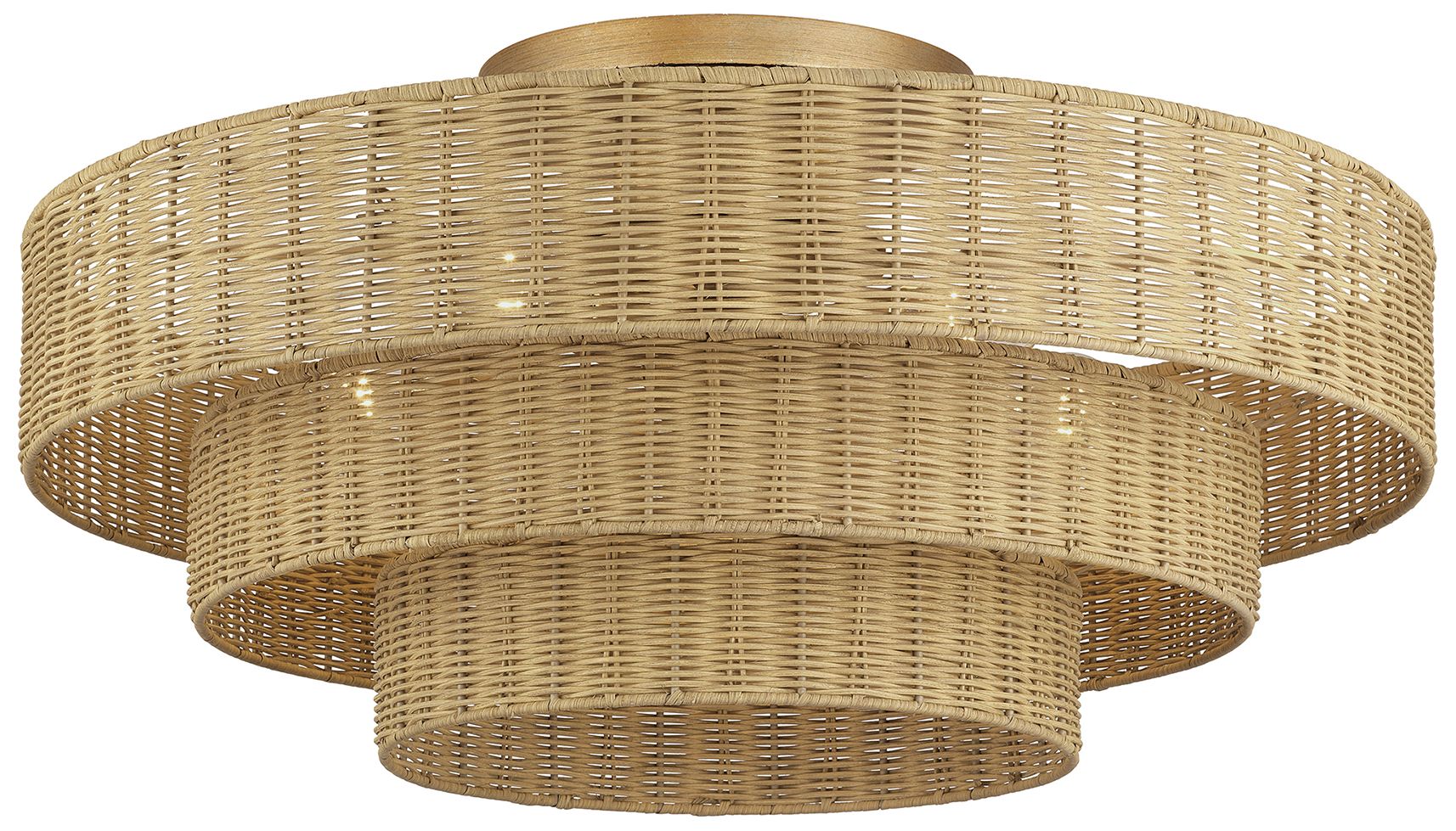 Image 4 Weavington 5 Light Antique Gold Leaf Extra Large Semi-Flush more views