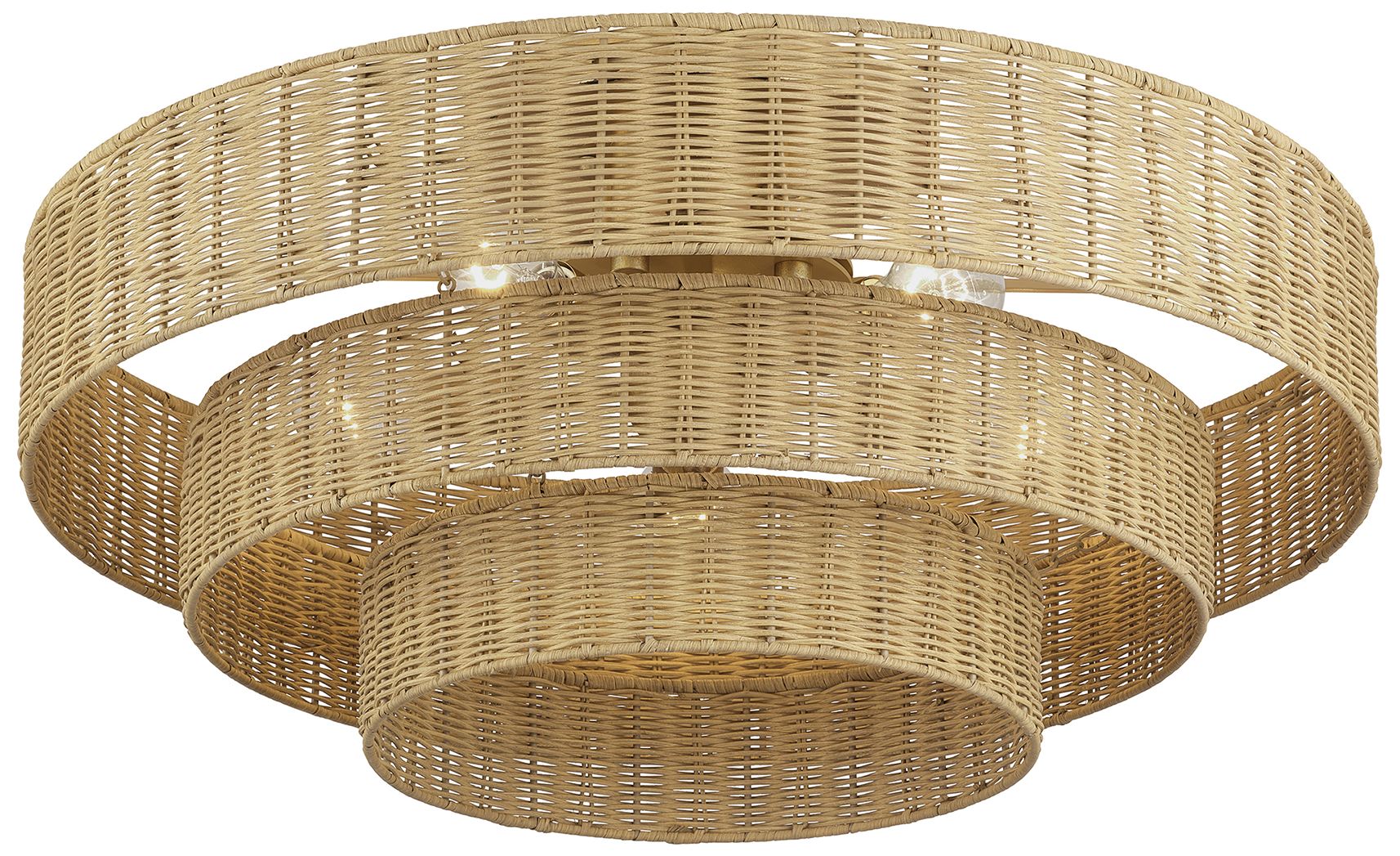 Image 5 Weavington 5 Light Antique Gold Leaf Extra Large Semi-Flush more views