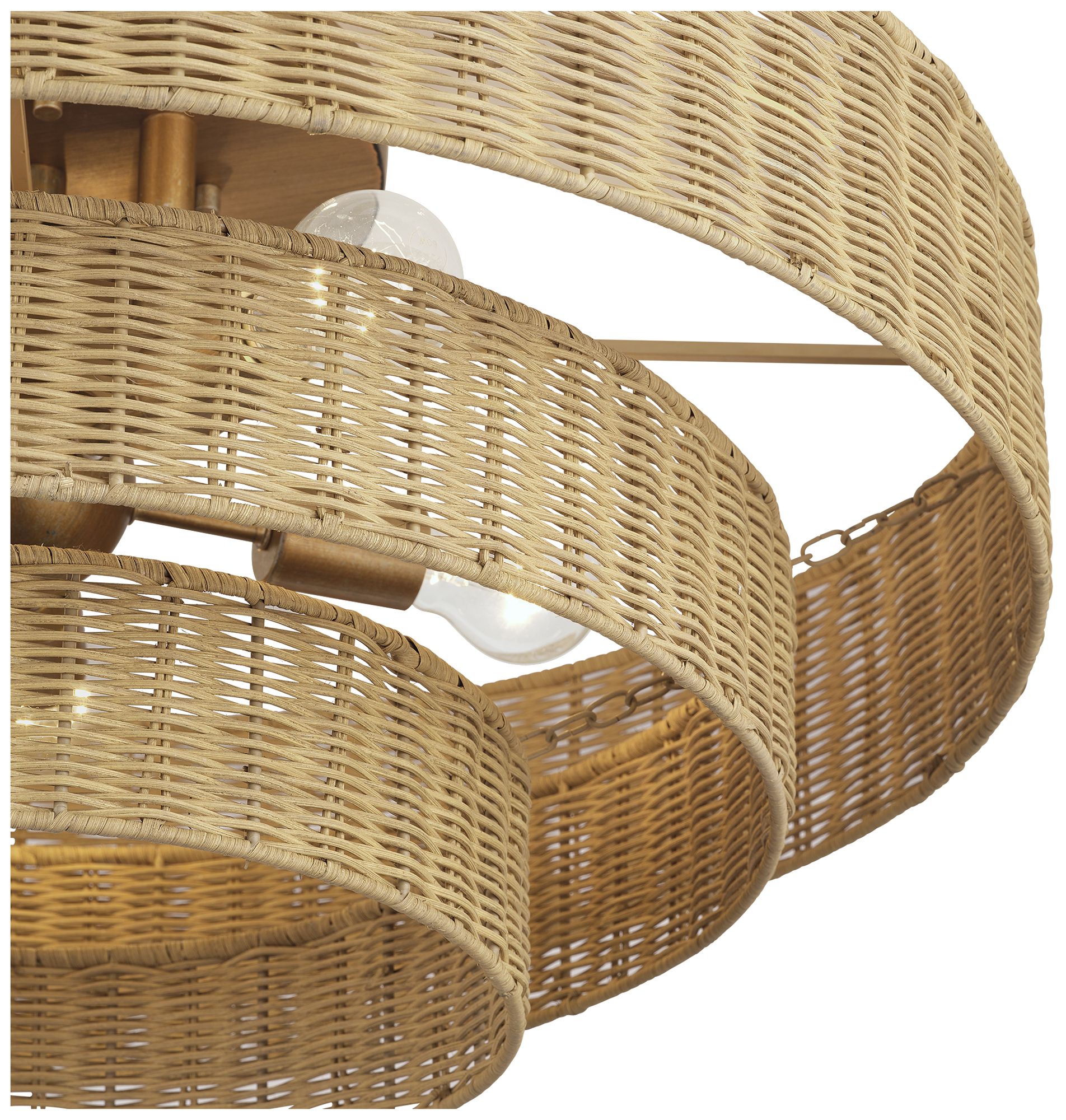 Image 7 Weavington 5 Light Antique Gold Leaf Extra Large Semi-Flush more views