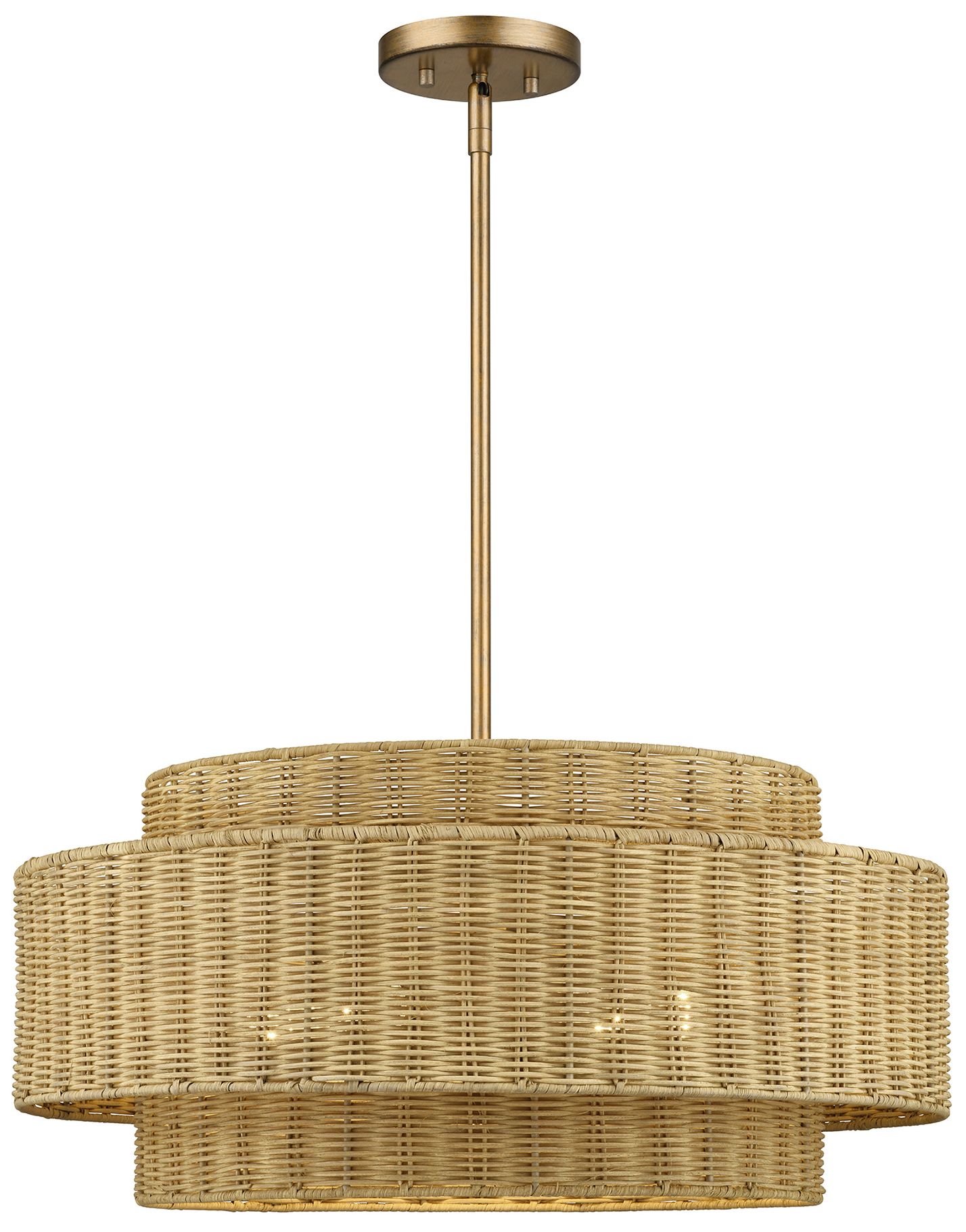 Weavington 5 Light Antique Gold Leaf Pendant Chandelier