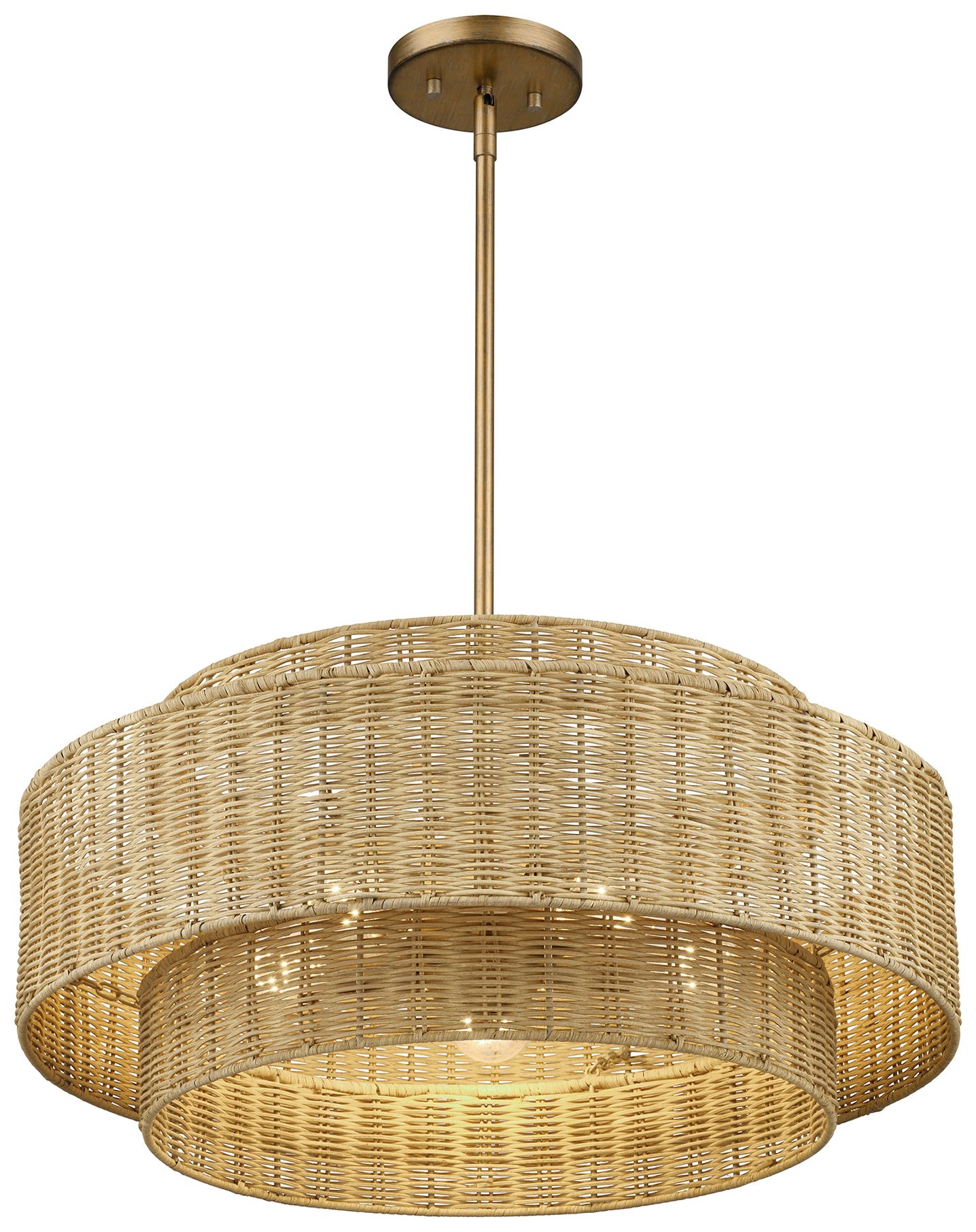 Image 5 Weavington 5 Light Antique Gold Leaf Pendant Chandelier more views