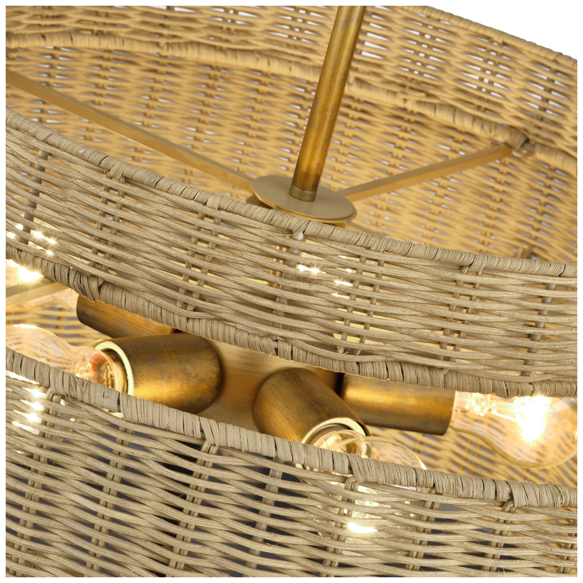 Image 6 Weavington 5 Light Antique Gold Leaf Pendant Chandelier more views