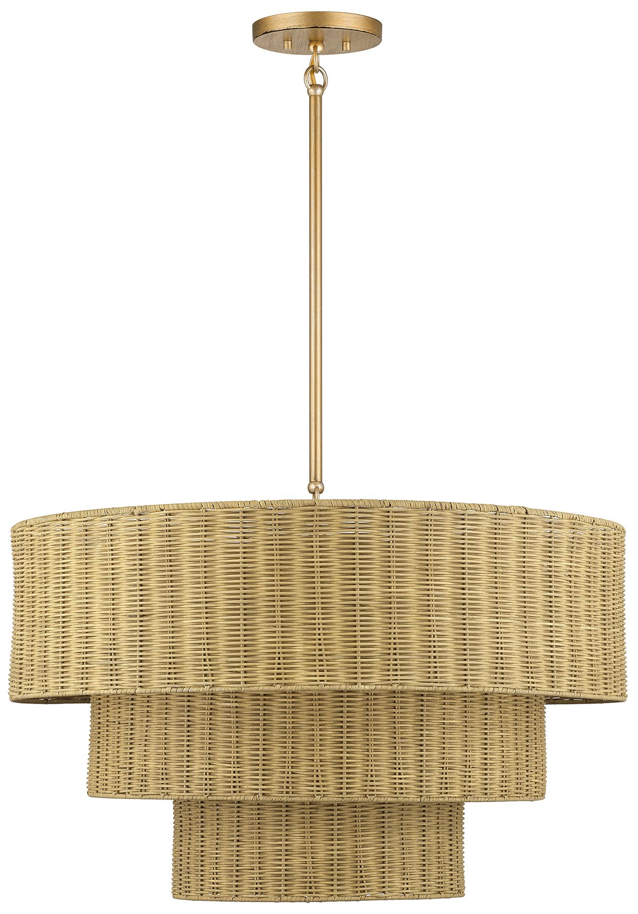 Image 3 Weavington 6 Light Antique Gold Leaf Large Pendant Chandelier more views