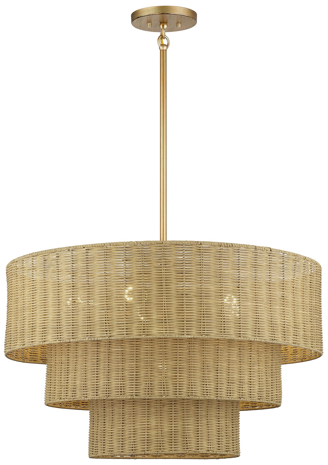 Image 4 Weavington 6 Light Antique Gold Leaf Large Pendant Chandelier more views
