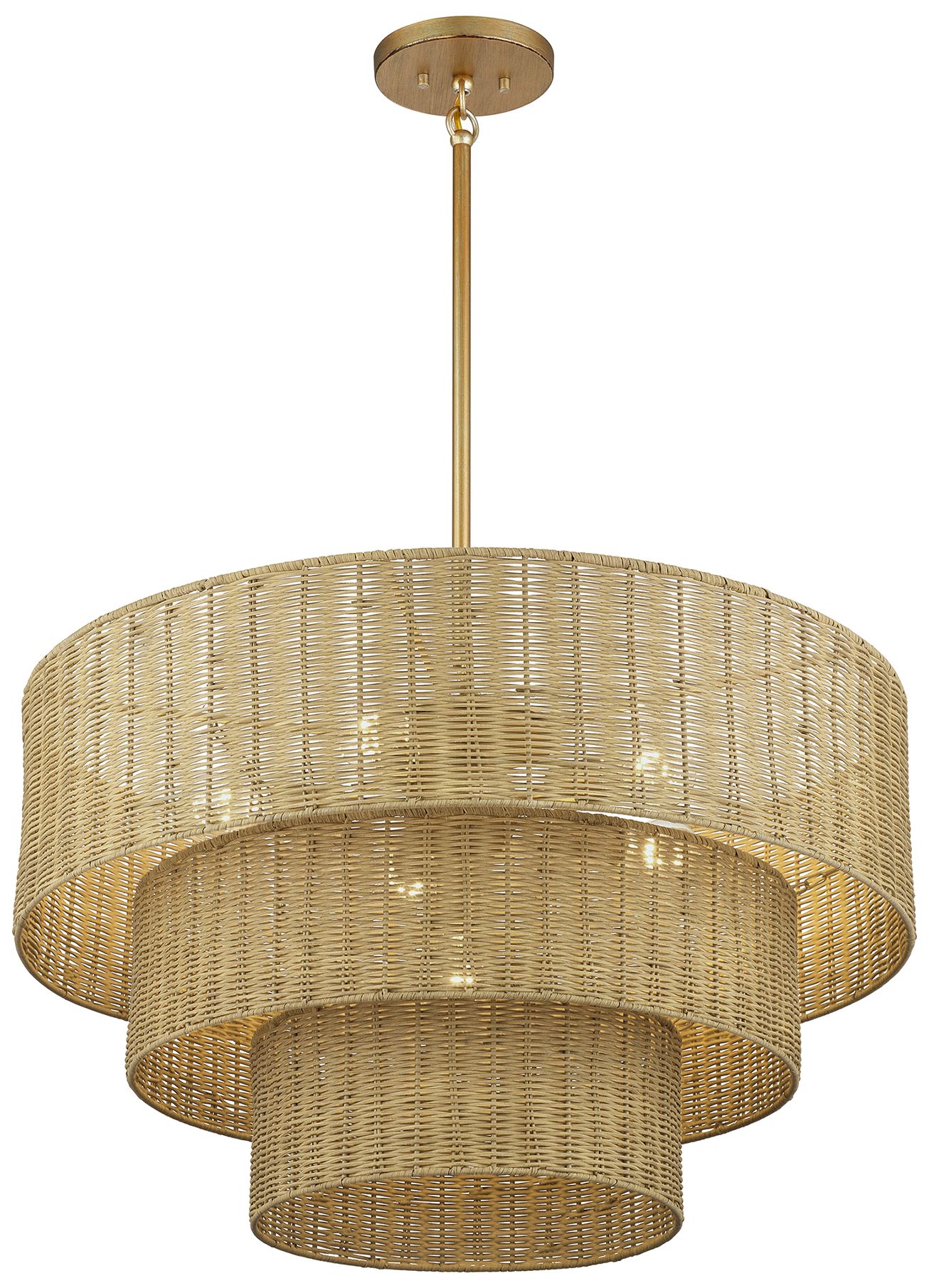 Image 6 Weavington 6 Light Antique Gold Leaf Large Pendant Chandelier more views