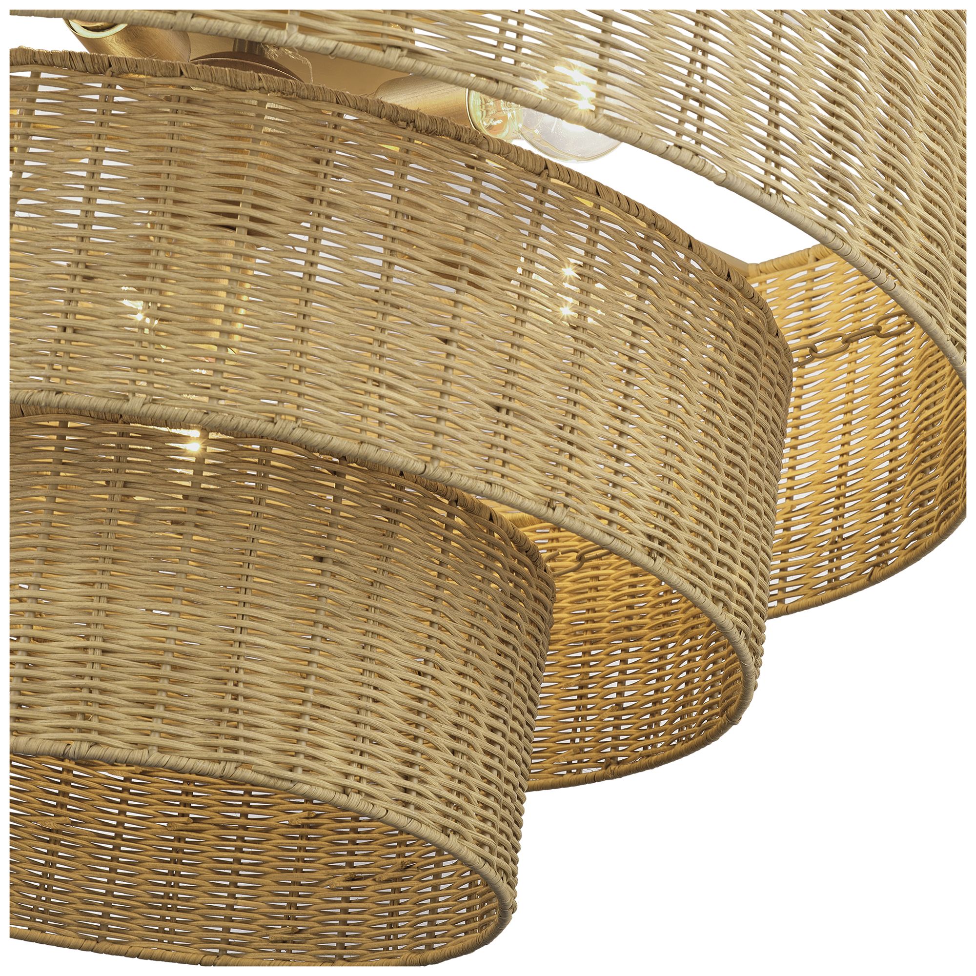 Image 7 Weavington 6 Light Antique Gold Leaf Large Pendant Chandelier more views