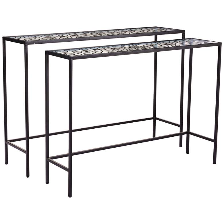 Image 1 Web Glass 47 1/4 inch Wide Console Tables - Set of 2