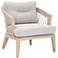 Web Outdoor Club Chair, Taupe & White Flat Rope, Performance Pumice