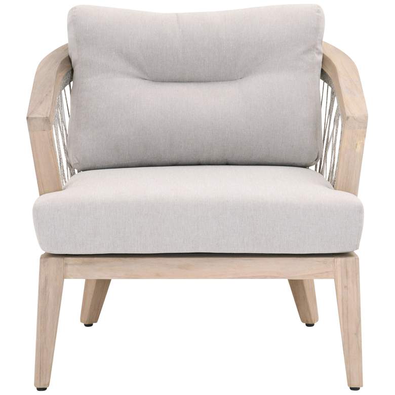 Image 2 Web Outdoor Club Chair, Taupe & White Flat Rope, Performance Pumice more views