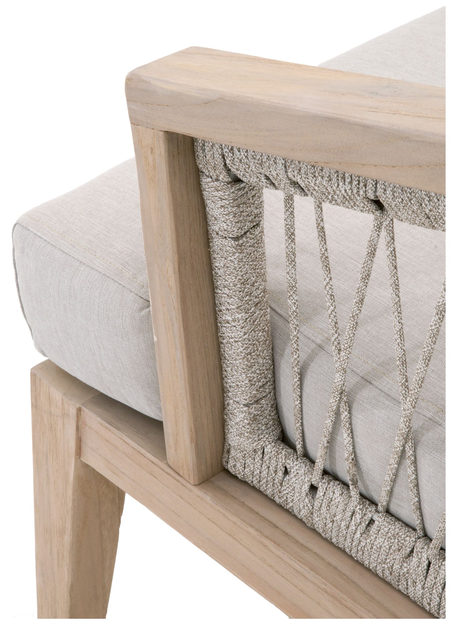 Web Outdoor Club Chair, Taupe &amp; White Flat Rope, Performance Pumice