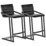 Webber 25 1/2" High Black Faux Leather Counter Stool Set of 2
