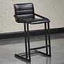 Webber 25 1/2" High Black Faux Leather Counter Stool Set of 2