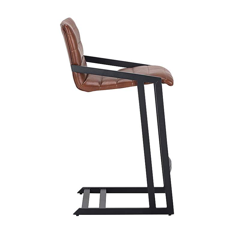Image 5 Webber 25 1/2" High Saddle Faux Leather Counter Stool Set of 2 more views