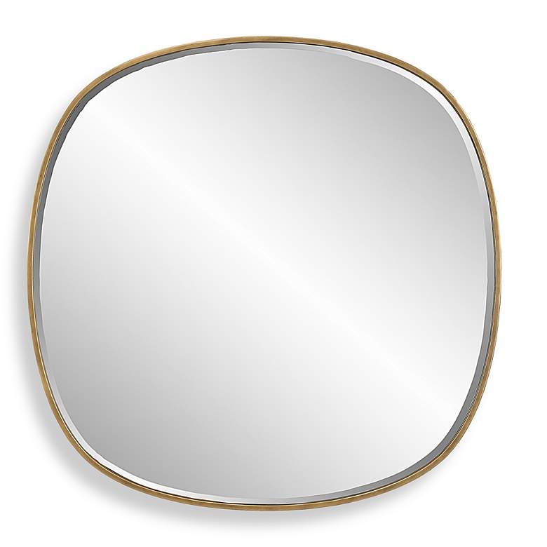 Image 3 Webster Antiqued Gold 46 1/2" Oversized Square Wall Mirror