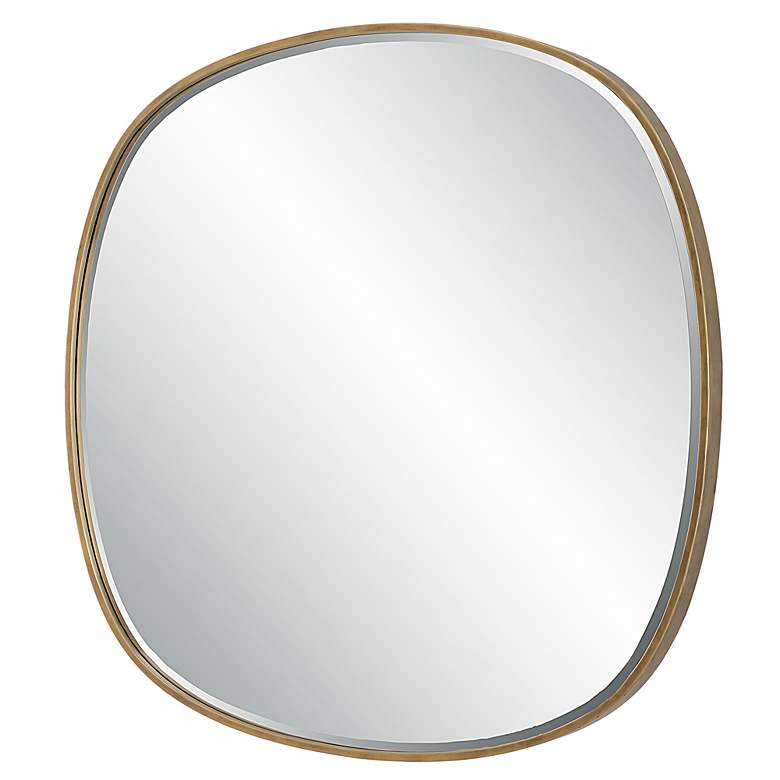 Image 5 Webster Antiqued Gold 46 1/2" Oversized Square Wall Mirror more views