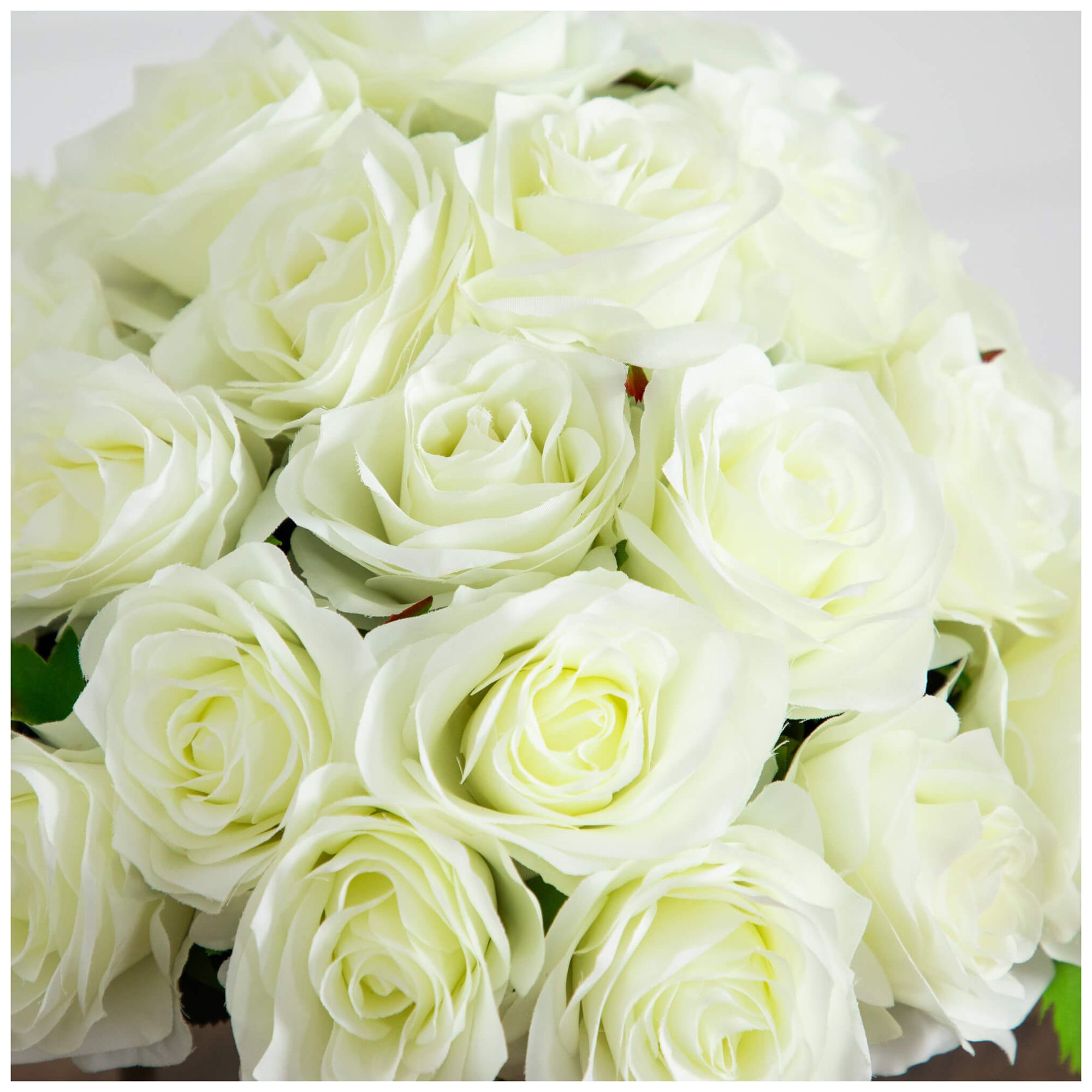 Image 4 Wedding Collection 13in. Artificial Rose Arrangement in Glass Vase more views