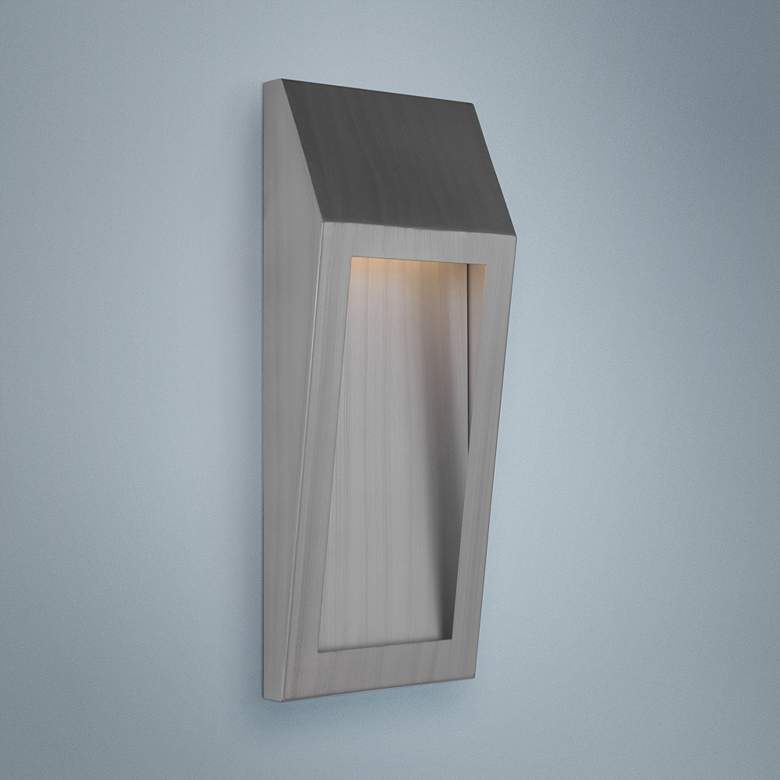 Image 1 Wedge 17 3/4 inchH Brushed Aluminum LED Outdoor Wall Light