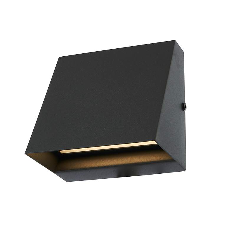 Image 2 Wedge 5" High Matte Black LED Outdoor Wall Light more views