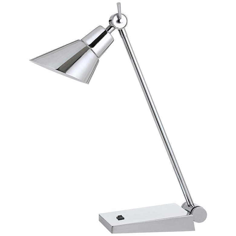 Wedge LED Polished Chrome Adjustable Desk Lamp