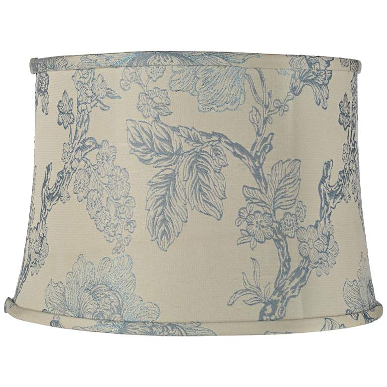 Image 1 Wedgewood Blue Cream Floral Lamp Shade 14x16x11 (Spider)