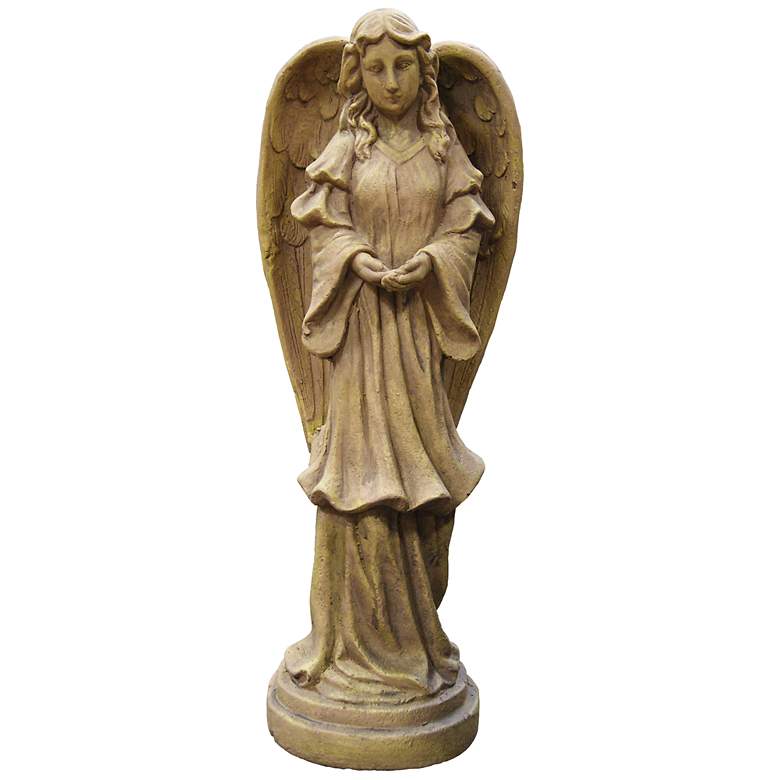 Image 1 Weeping Angel 24 inch High Small Brown Outdoor Statue