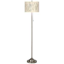 Image2 of Weeping Willow Brushed Nickel Pull Chain Floor Lamp