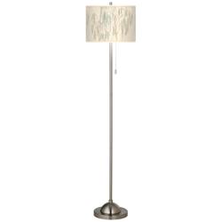 Weeping Willow Brushed Nickel Pull Chain Floor Lamp