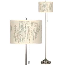 Image1 of Weeping Willow Brushed Nickel Pull Chain Floor Lamp