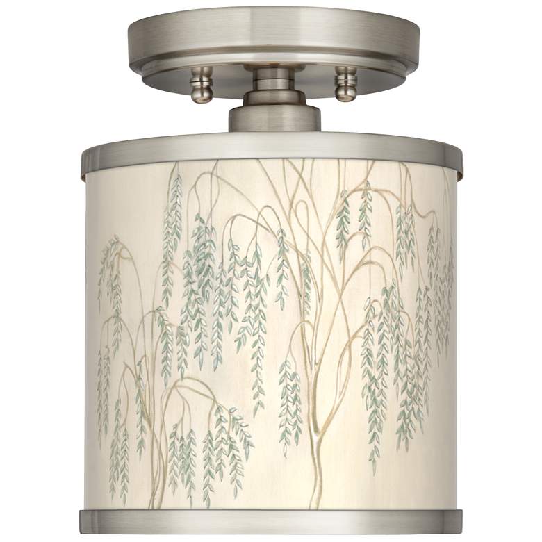 Image 1 Weeping Willow Cyprus 7 inch Wide Brushed Nickel Ceiling Light