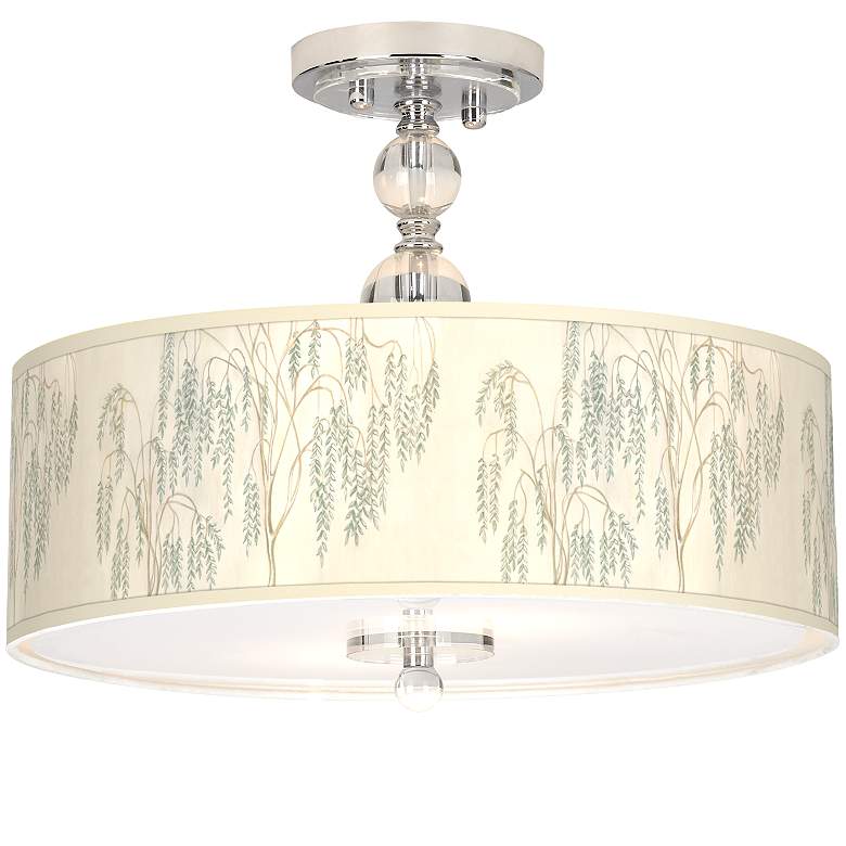 Image 1 Weeping Willow Giclee 16 inch Wide Semi-Flush Ceiling Light
