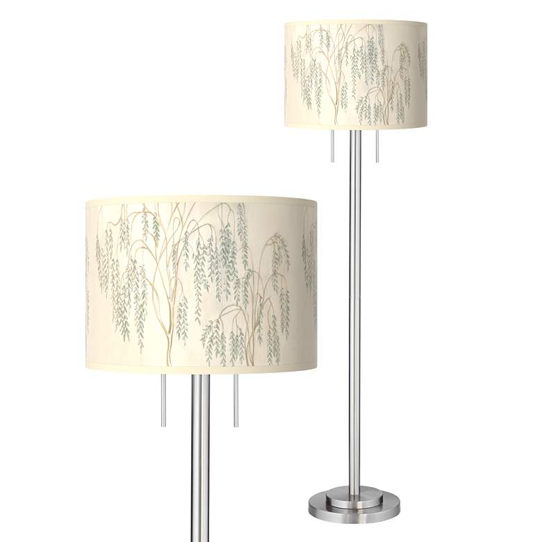 Image 1 Weeping Willow Giclee Brushed Nickel Garth Floor Lamp