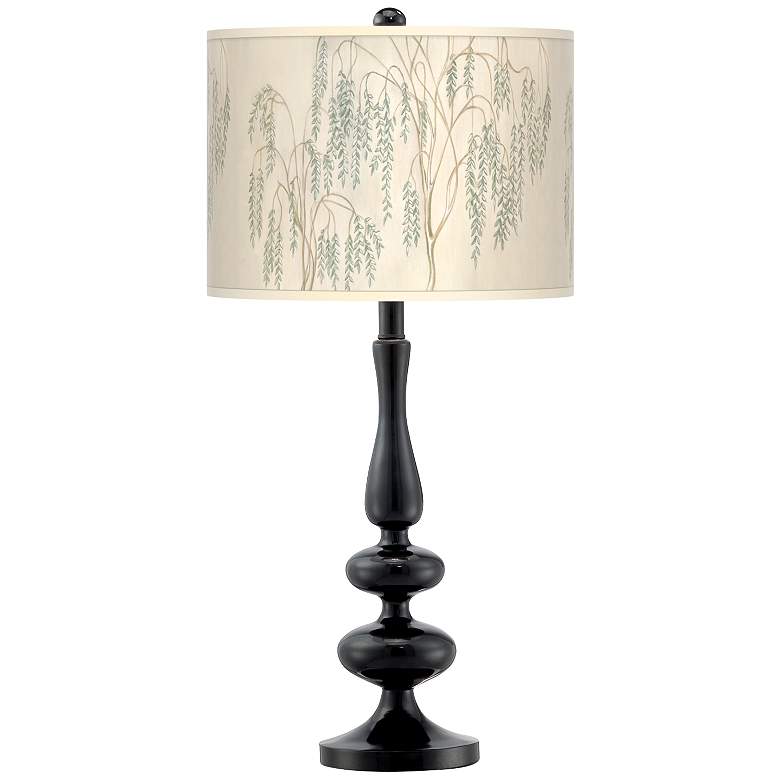 Image 1 Weeping Willow Giclee Paley Black Table Lamp