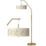 Weeping Willow Giclee Warm Gold Arc Floor Lamp