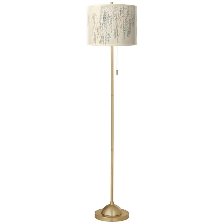 Image 2 Weeping Willow Giclee Warm Gold Stick Floor Lamp