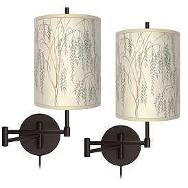 Image1 of Weeping Willow Tessa Bronze Swing Arm Wall Lamps Set of 2