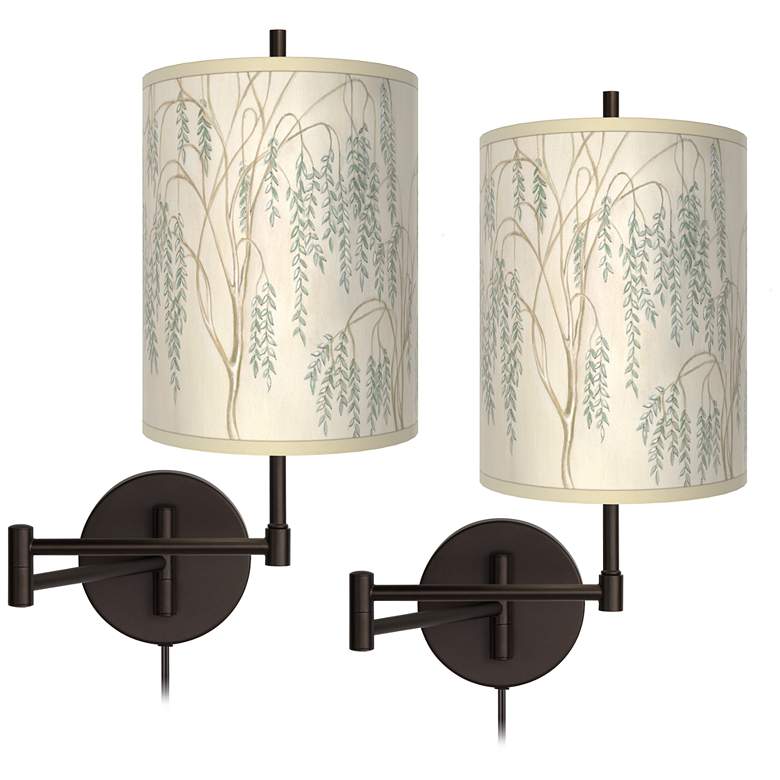 Image 1 Weeping Willow Tessa Bronze Swing Arm Wall Lamps Set of 2