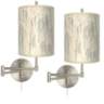 Weeping Willow Tessa Brushed Nickel Swing Arm Wall Lamps Set of 2