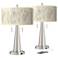 Weeping Willow Vicki Brushed Nickel USB Table Lamps Set of 2