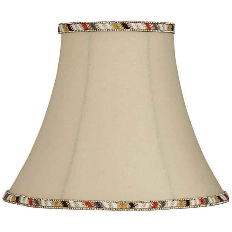Image 1 Wehai Almond Linen Fabric Bell Lamp Shade 6x12x10 (Spider)