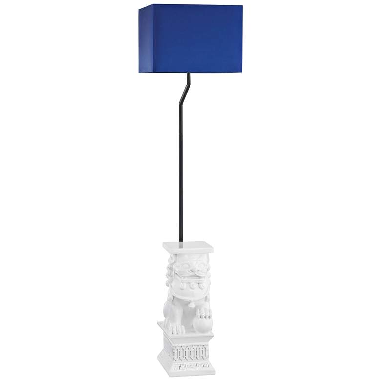 Image 1 Wei Shi 60" High White and Navy Blue Outdoor Floor Lamp