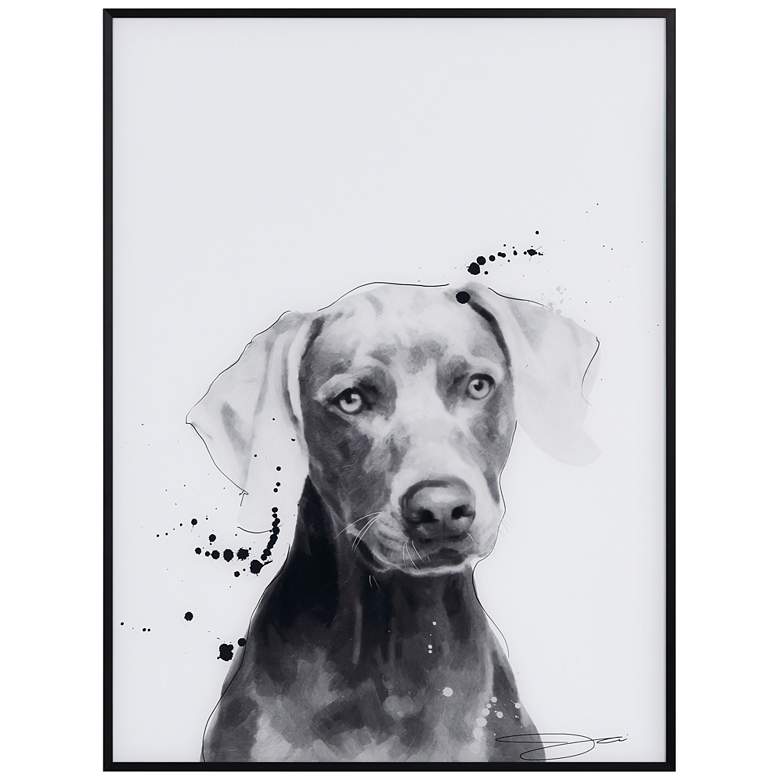 Image 2 Weimaraner 24"x18" Rectangular Printed Glass Framed Wall Art