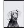 2_Weimaraner 24"x18" Rectangular Printed Glass Framed Wall Art