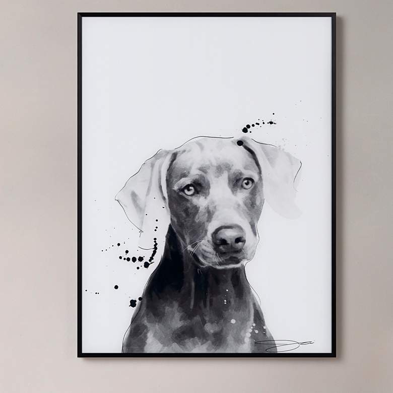 Image 1 Weimaraner 24"x18" Rectangular Printed Glass Framed Wall Art