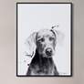 1_Weimaraner 24"x18" Rectangular Printed Glass Framed Wall Art