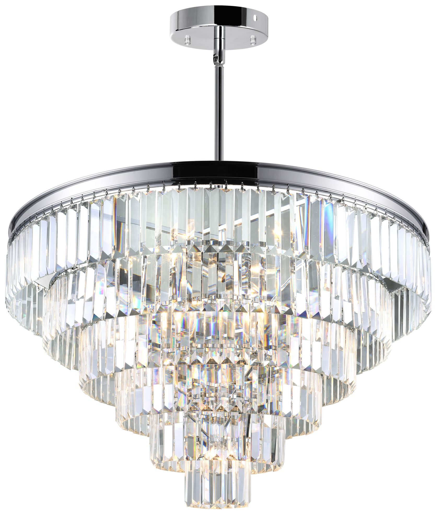 Weiss 15 Light Chrome Down Chandelier