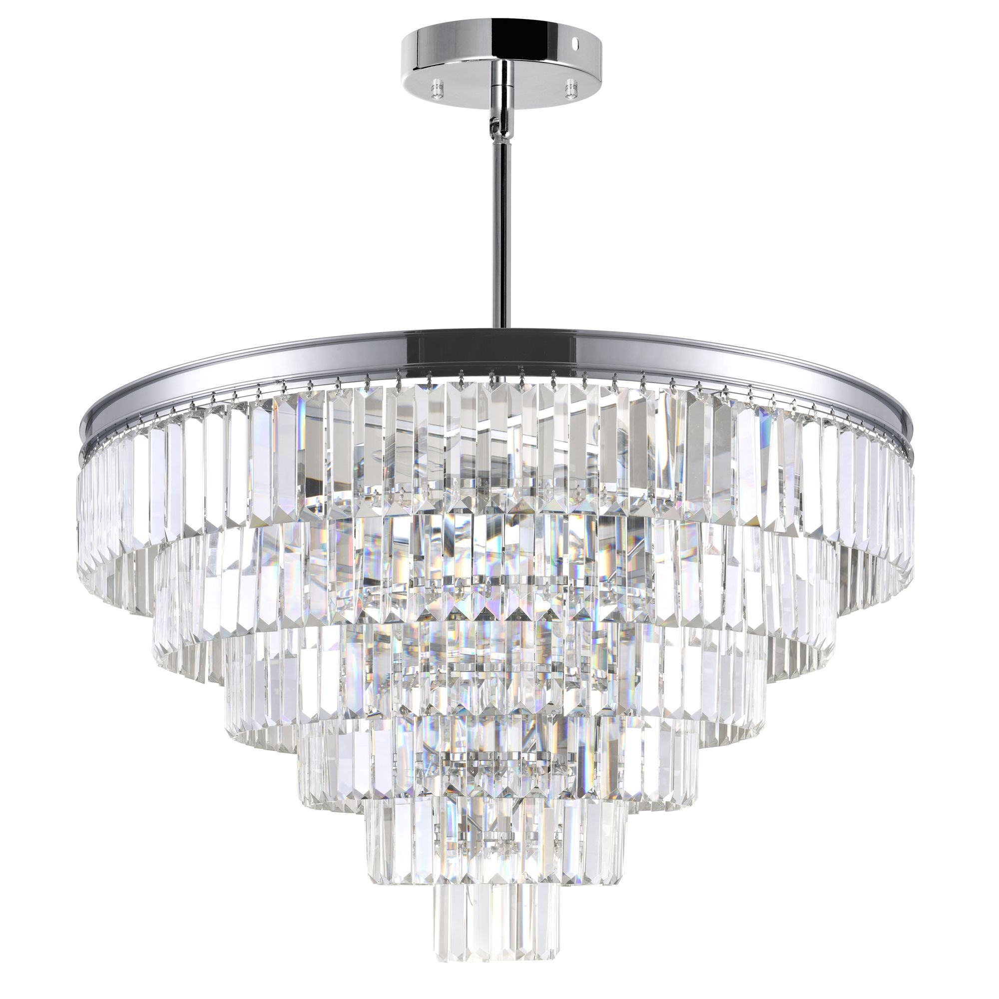 Image 3 Weiss 15 Light Chrome Down Chandelier more views