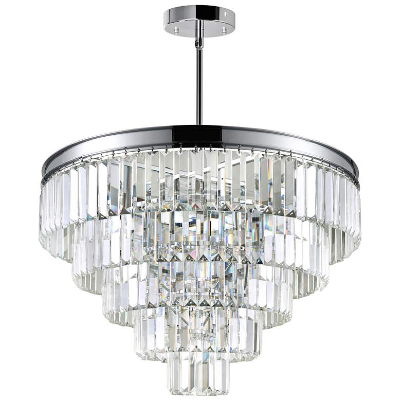 Image 6 Weiss 24" Wide Chrome and Crystal Multi-Tiered Chandelier more views